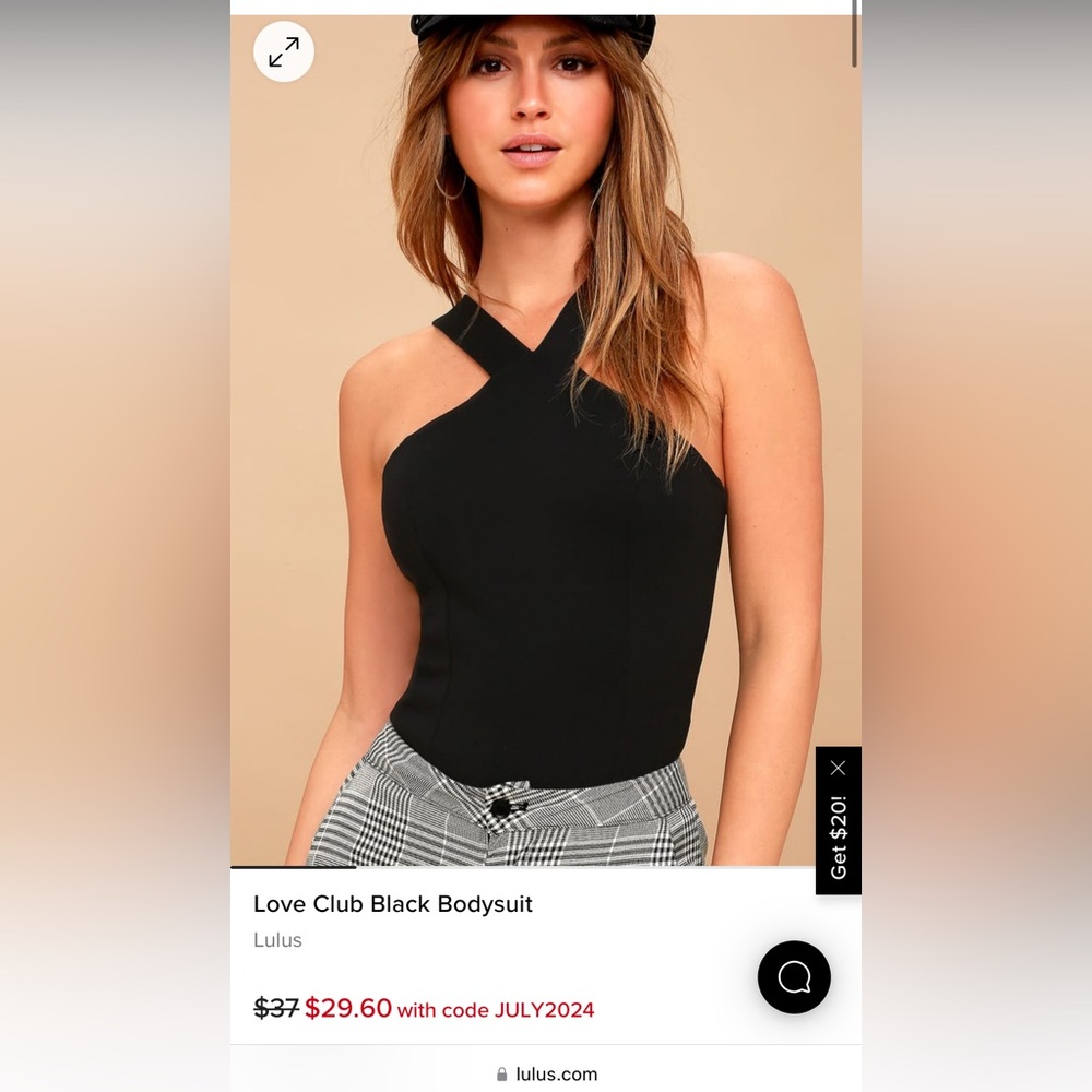 Lulu’s Love Club Black Bodysuit- Medium